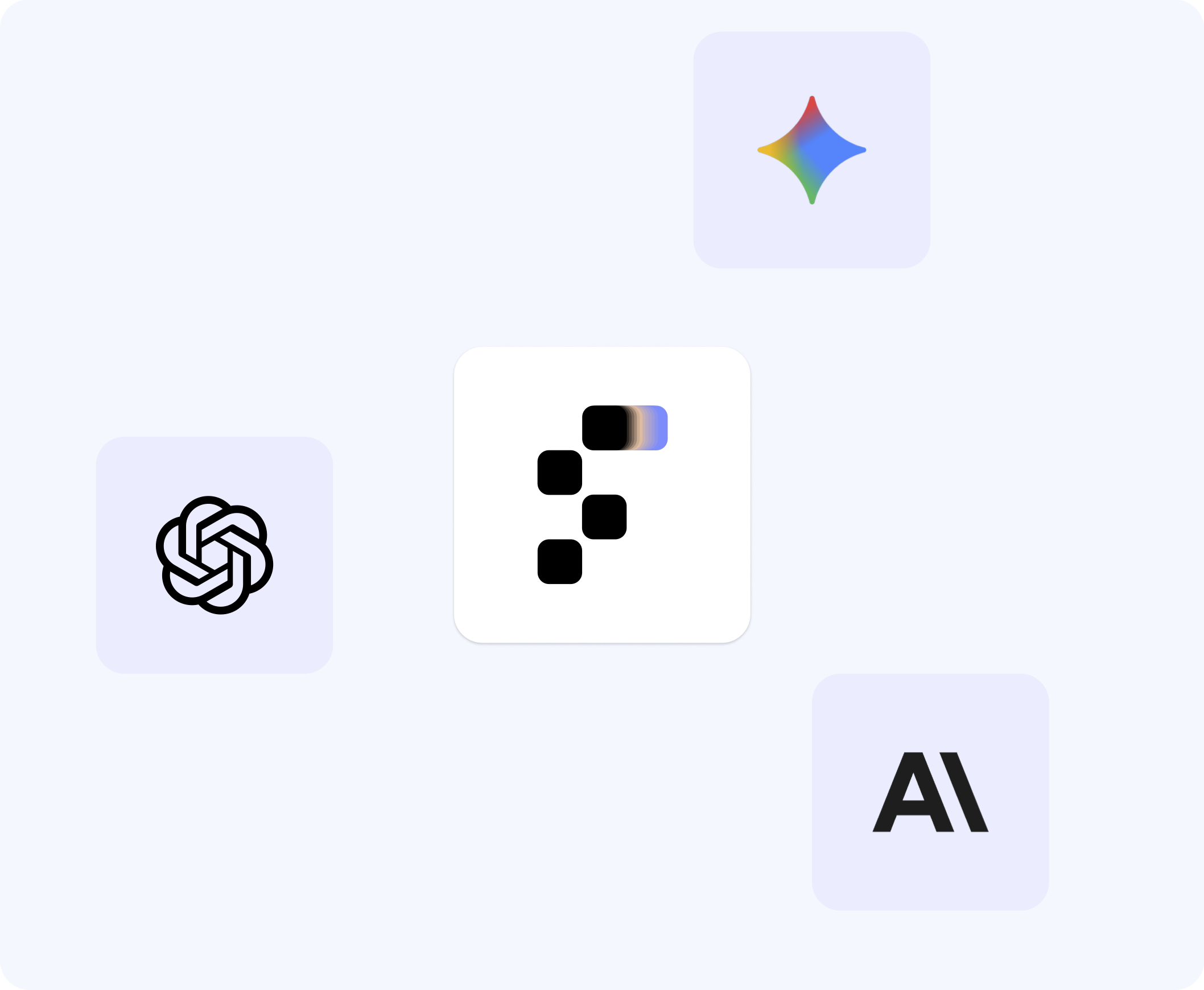 Flashback logo surrounded by leading AI provider icons illustrating AI Engine integrations
